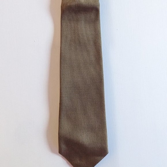 Brooks Brothers Makers 100% Silk Tie Gold and Black Micro Dots - Picture 1 of 3